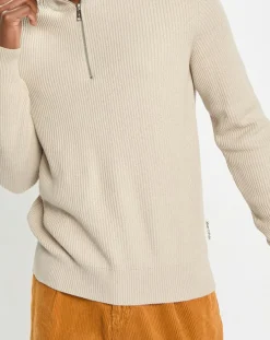 Pull en Coton & Laine côtelé écru-Marc O'Polo Clearance