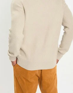 Pull en Coton & Laine côtelé écru-Marc O'Polo Clearance