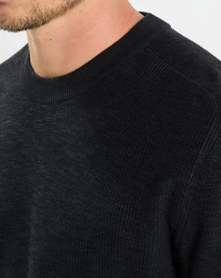 Homme Marc O'Polo Pulls^Pull en Coton & Lin bleu marine