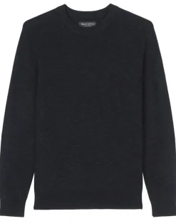 Homme Marc O'Polo Pulls^Pull en Coton & Lin bleu marine