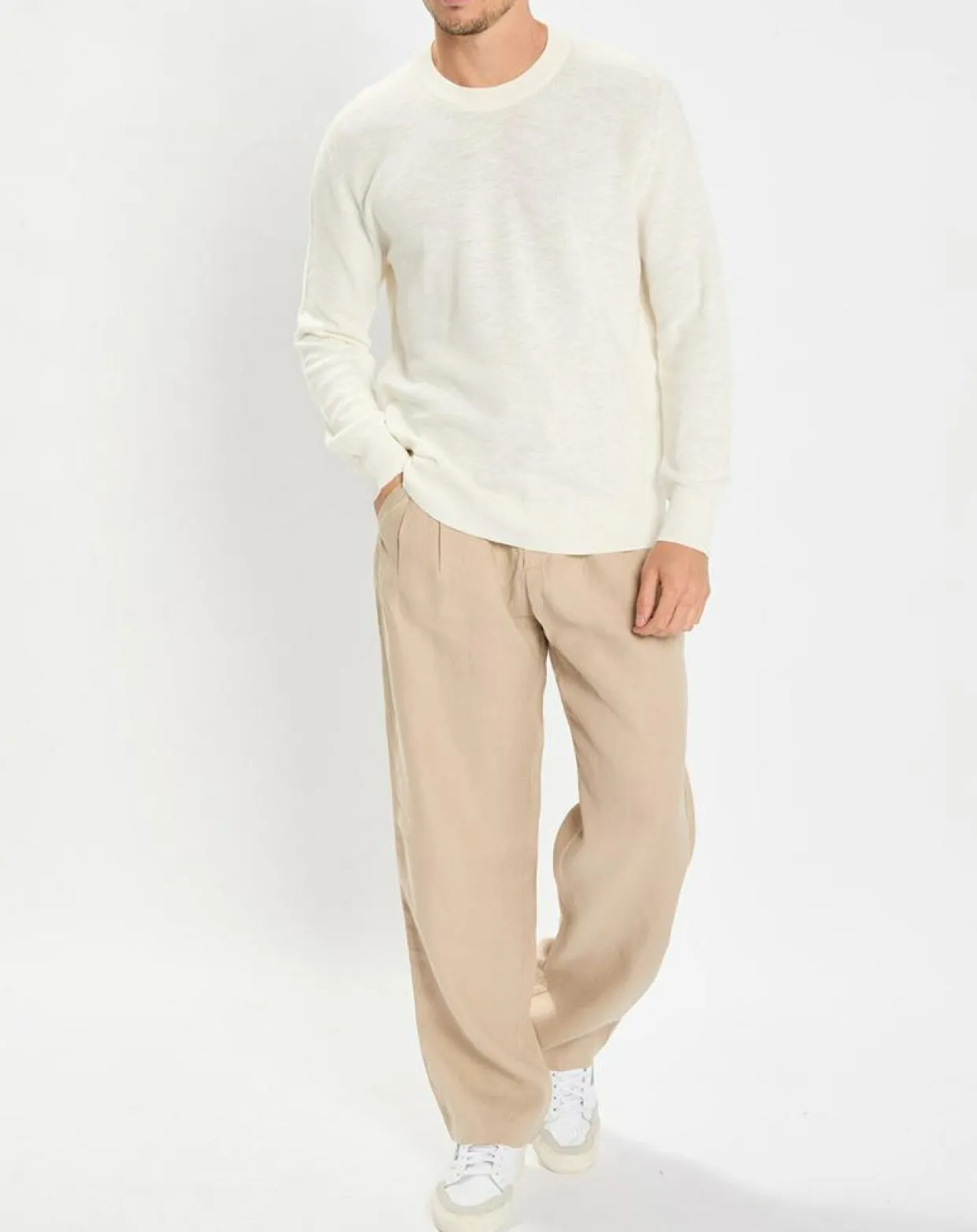 Pull en Coton & Lin écru-Marc O'Polo Discount