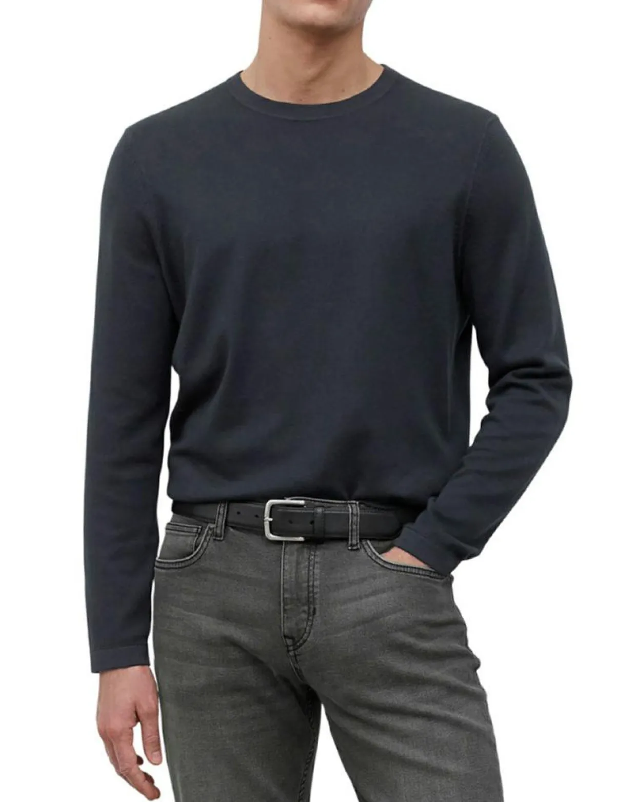 Pull en Coton & Soie bleu marine-Marc O'Polo Outlet