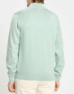 Pull en Coton & Soie col camionneur vert moyen-Hackett London Online