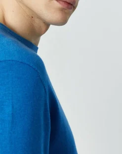 Pull en Coton & Soie col rond bleu vif-Hackett London Outlet