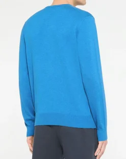 Pull en Coton & Soie col rond bleu vif-Hackett London Outlet