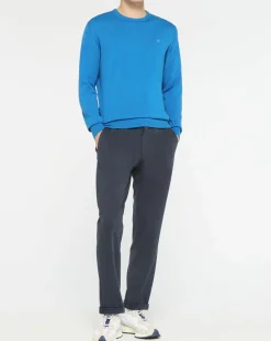 Pull en Coton & Soie col rond bleu vif-Hackett London Outlet