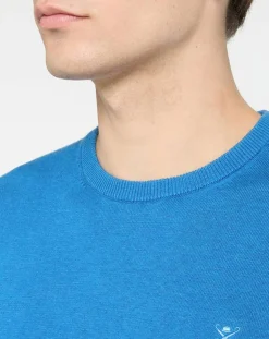 Pull en Coton & Soie col rond bleu vif-Hackett London Outlet