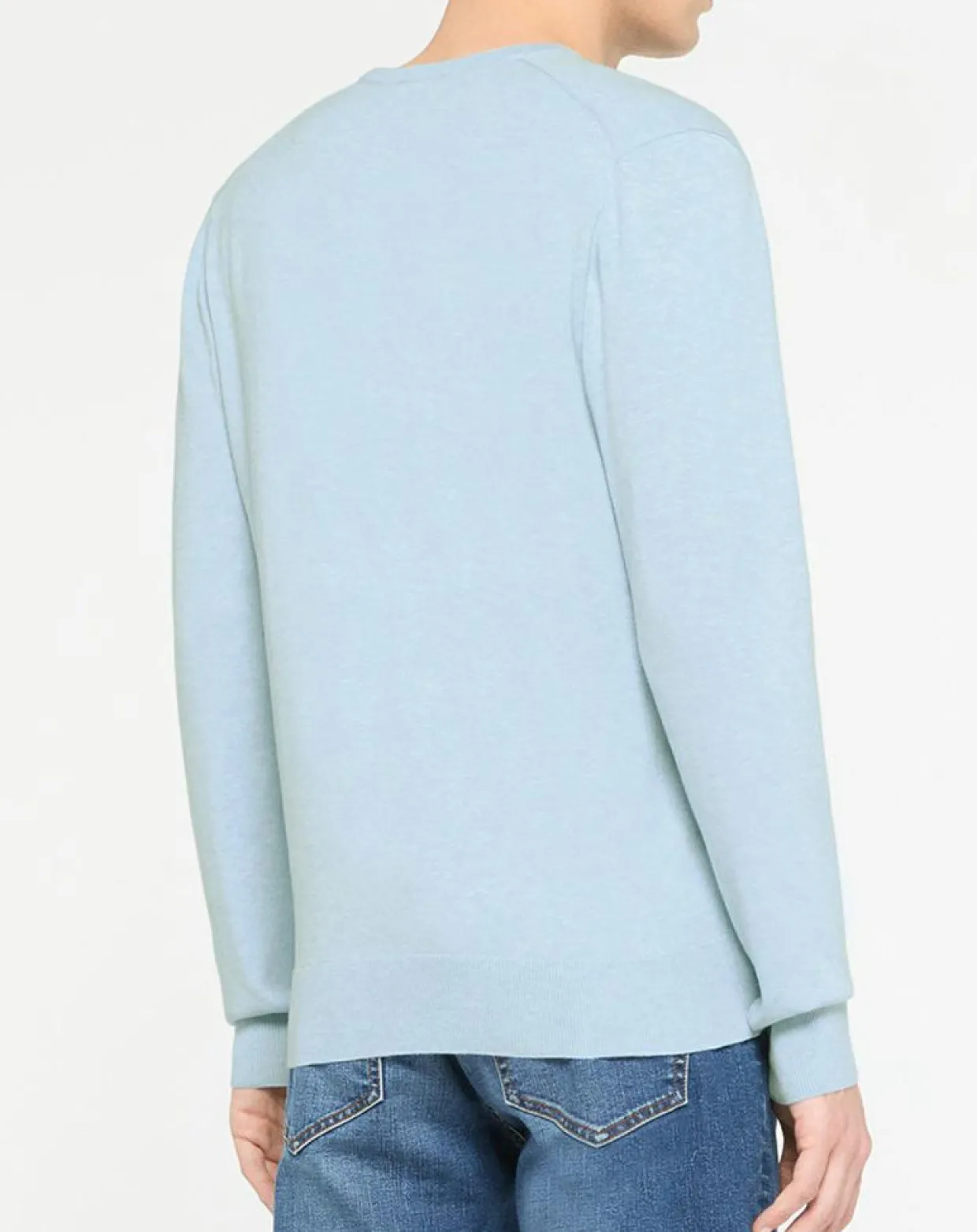 Pull en Coton & Soie col V bleu ciel-Hackett London Best