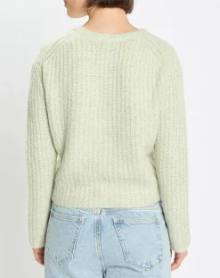 Femme Marc O'Polo Pulls^Pull en Coton, Laine & Alpaga mélangés Mouline vert clair
