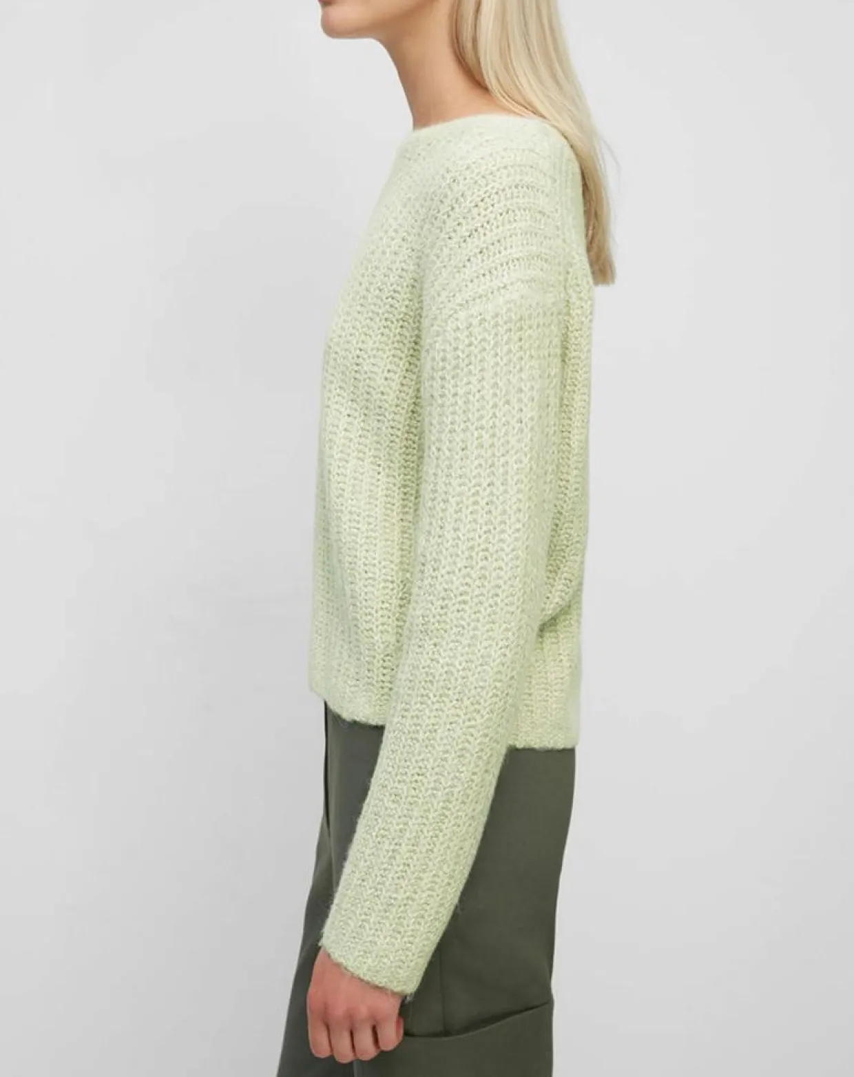 Femme Marc O'Polo Pulls^Pull en Coton, Laine & Alpaga mélangés Mouline vert clair