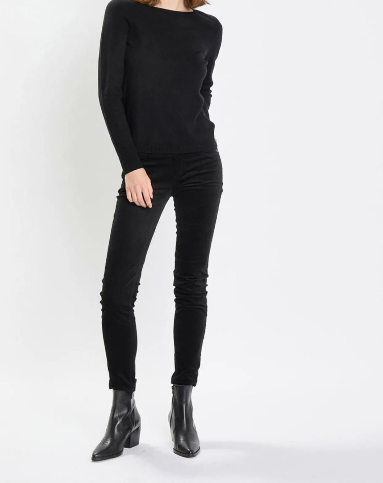 Pull en Coton, Laine & Alpaga mélangés Basique noir-Marc O'Polo Sale