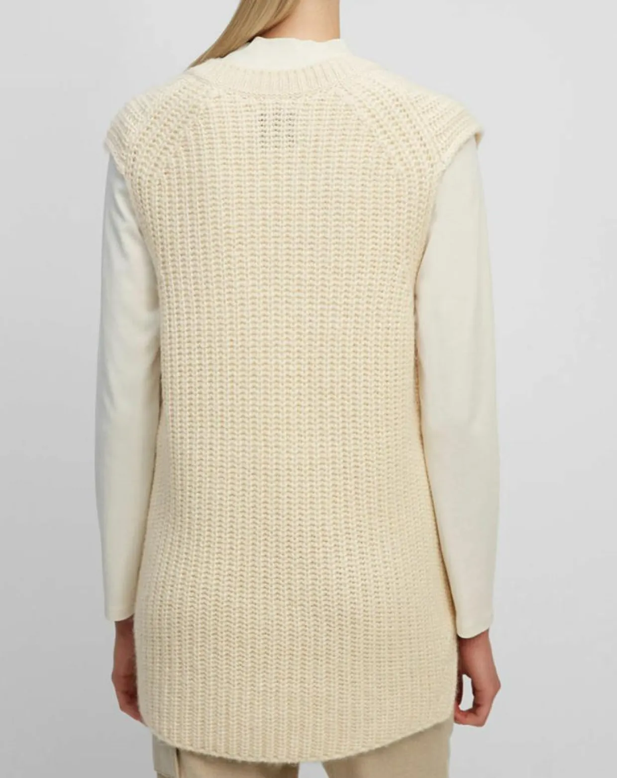 Femme Marc O'Polo Pulls^Pull en Coton, Laine & Alpaga mélangés sans manches écru