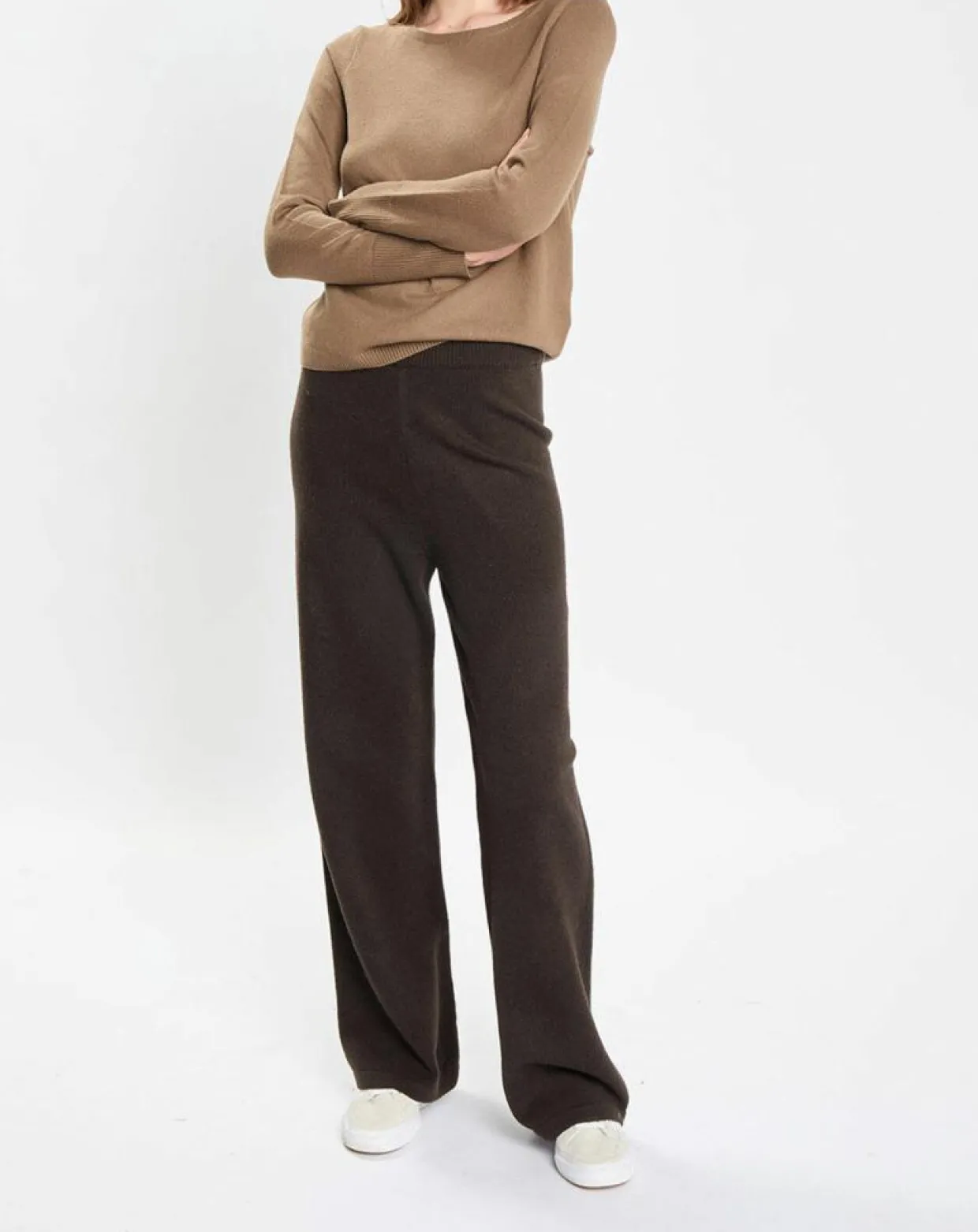 Femme Marc O'Polo Pulls^Pull en Coton, Laine & Alpaga mélangés Basique marron