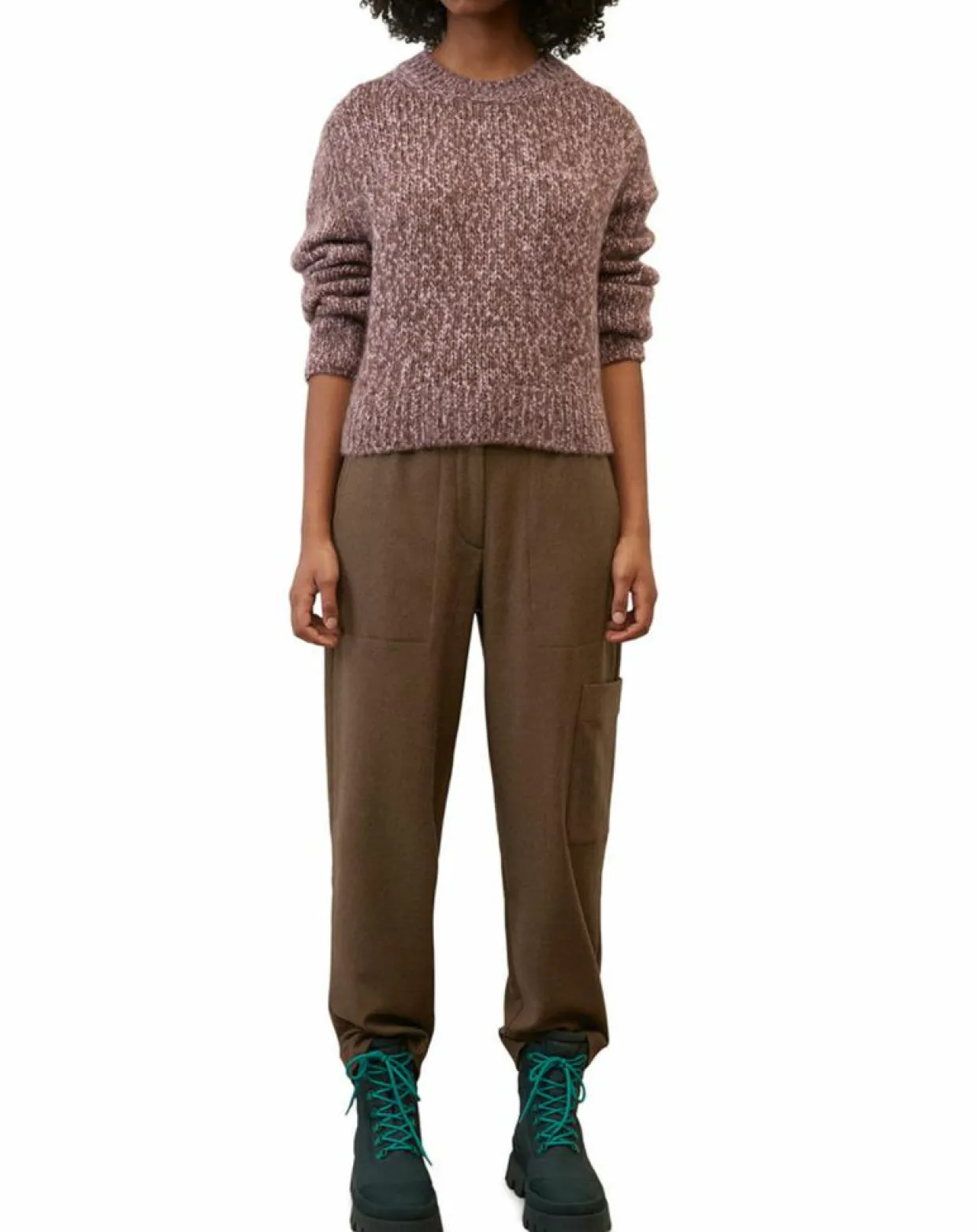 Femme Marc O'Polo Pulls^Pull en Laine & Alpaga mélangés marron