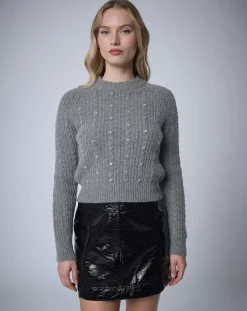 Femme Manoush Pulls^Pull en Laine & Alpaga mélangés Torsade gris