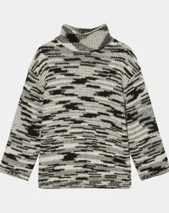 Pull en Laine & Alpaga mélangés noir/gris-Marc O'Polo Outlet