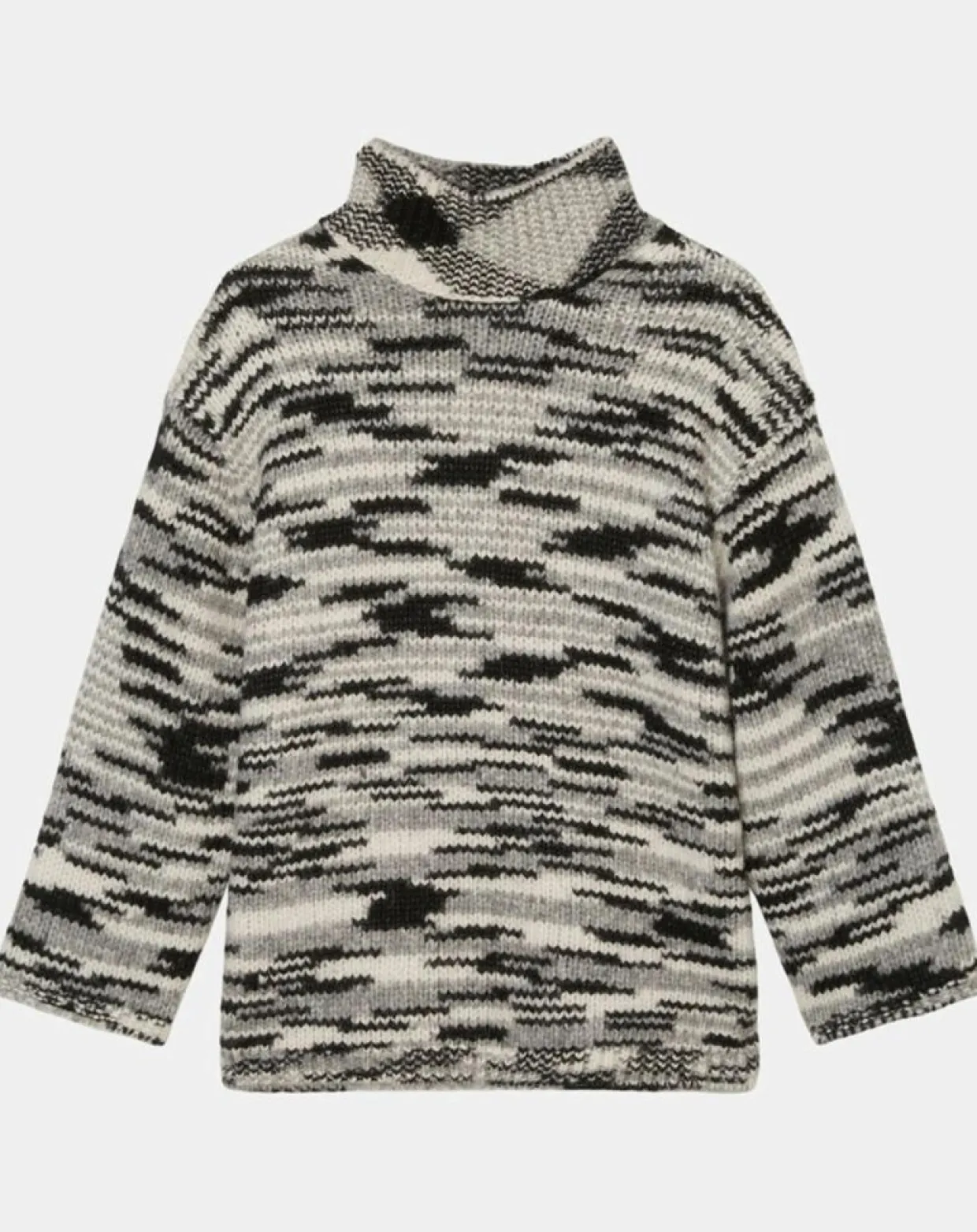 Pull en Laine & Alpaga mélangés noir/gris-Marc O'Polo Outlet