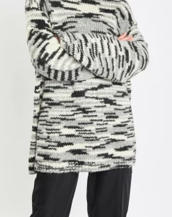 Pull en Laine & Alpaga mélangés noir/gris-Marc O'Polo Outlet