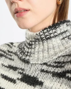 Pull en Laine & Alpaga mélangés noir/gris-Marc O'Polo Outlet