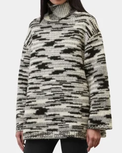 Pull en Laine & Alpaga mélangés noir/gris-Marc O'Polo Outlet