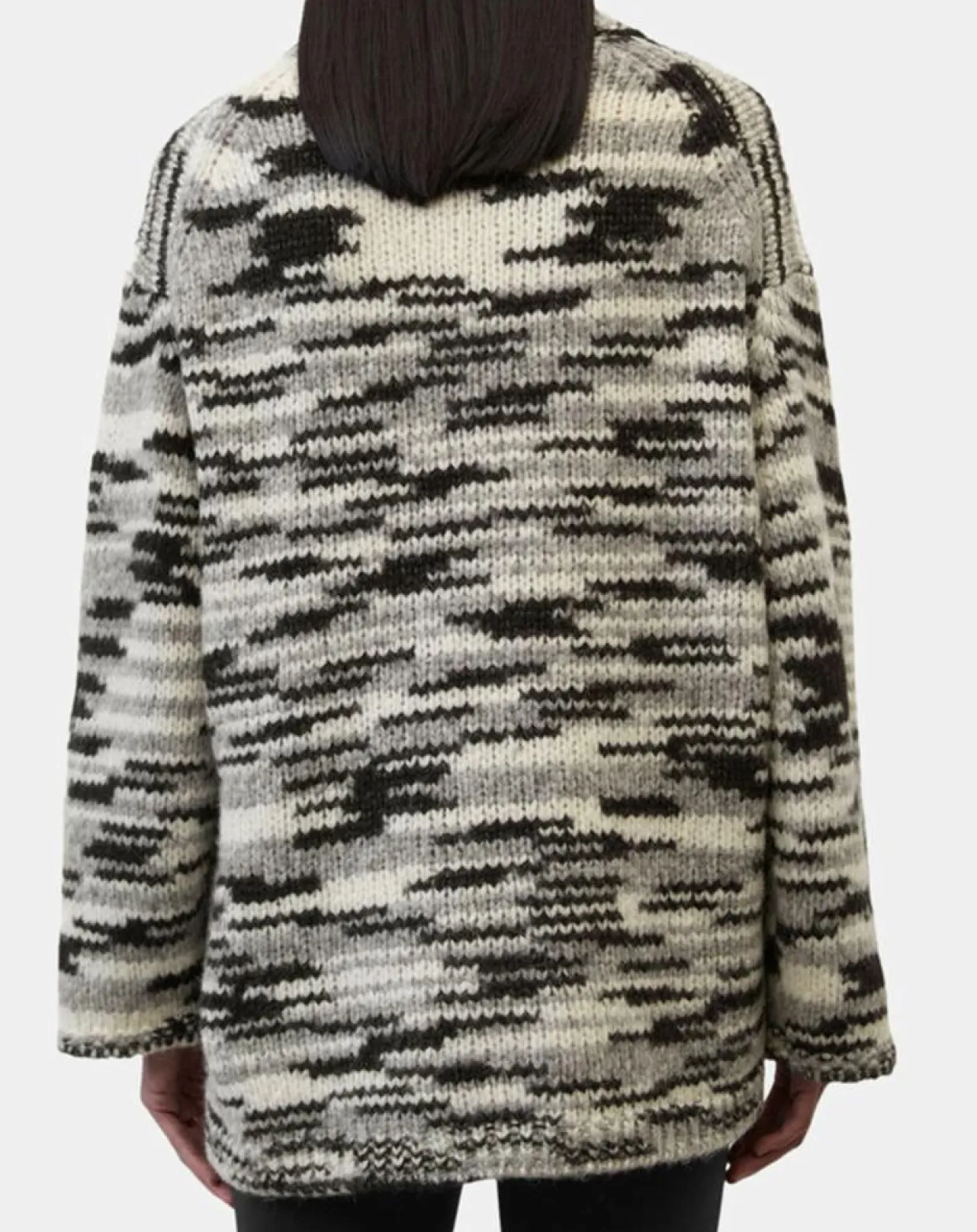 Pull en Laine & Alpaga mélangés noir/gris-Marc O'Polo Outlet