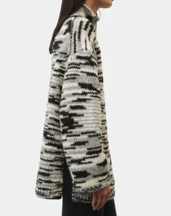 Pull en Laine & Alpaga mélangés noir/gris-Marc O'Polo Outlet