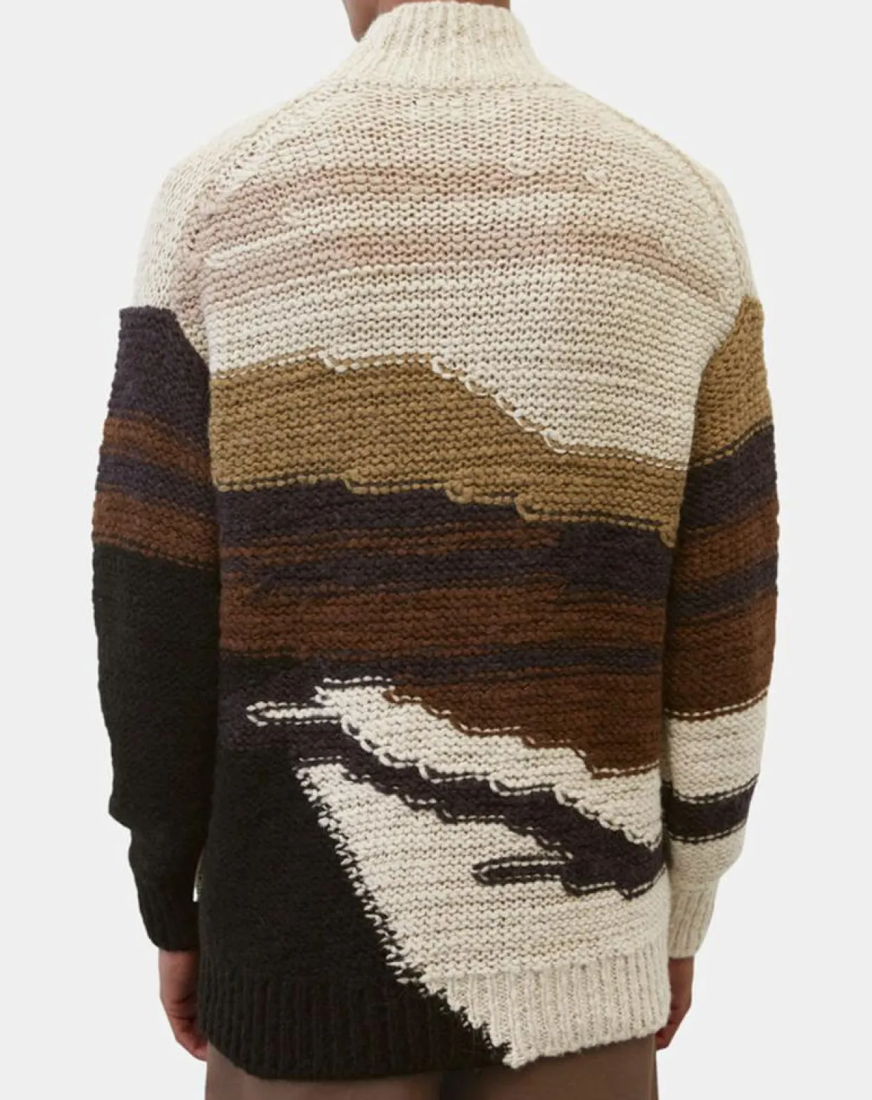 Homme Marc O'Polo Pulls^Pull en Laine & Alpaga mélangés jacquard Paysage chocolat