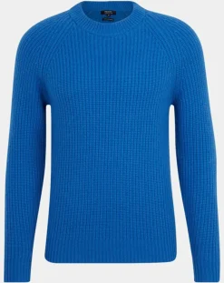 Pull en Laine & Cachemire Noterond col rond bleu-Galeries Lafayette Discount