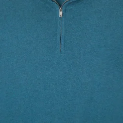 Pull en Laine & Cachemire mélangés 1/2 zip bleu clair-Hackett London Online