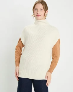 Pull en Laine & Cachemire col montant Shanghai écru-Galeries Lafayette