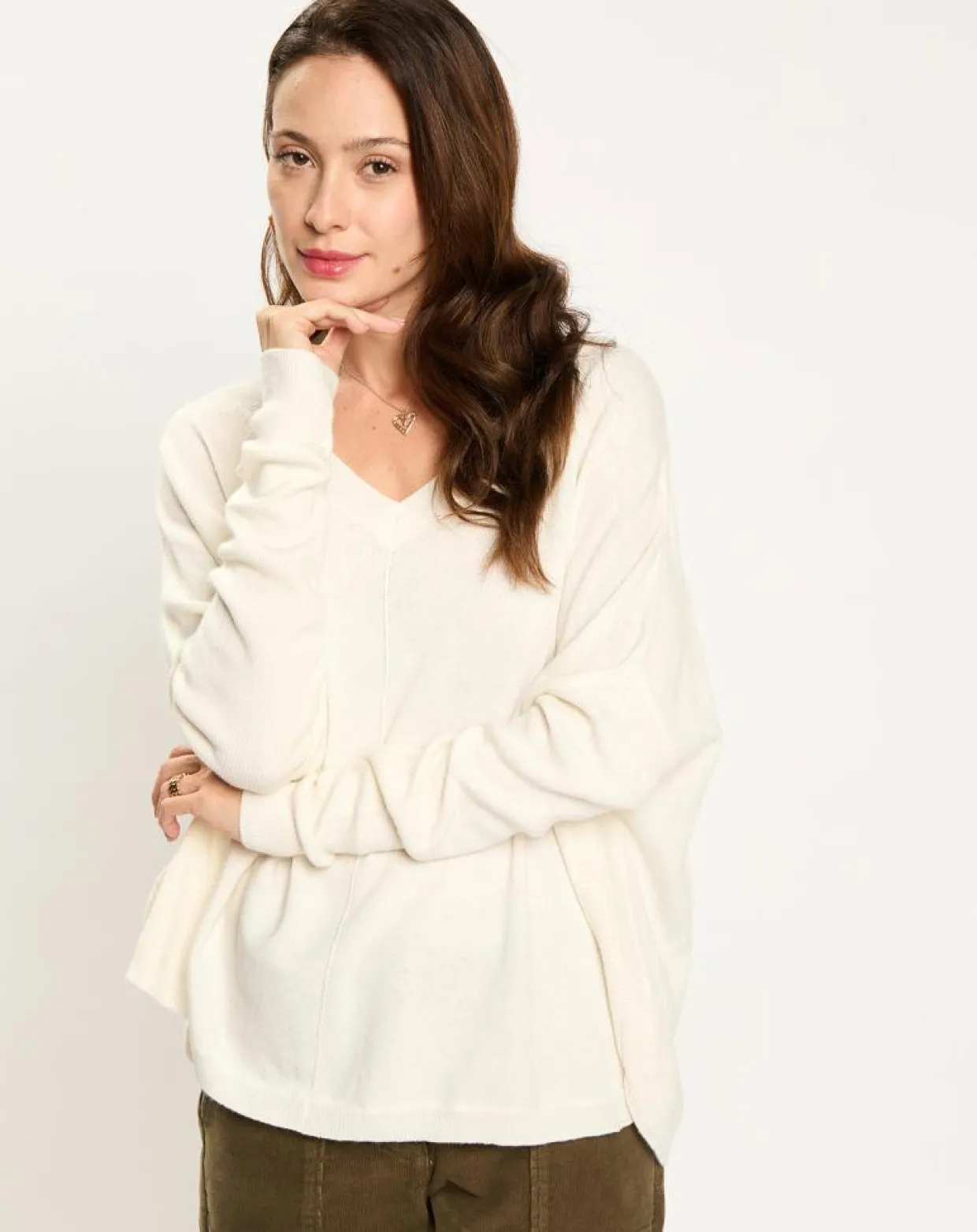 Pull en Laine & Cachemire mélangés Naos crème-Lauren Vidal Best