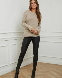 Pull en Laine & Cachemire mélangés Grant camel-La Petite Parisienne Sale