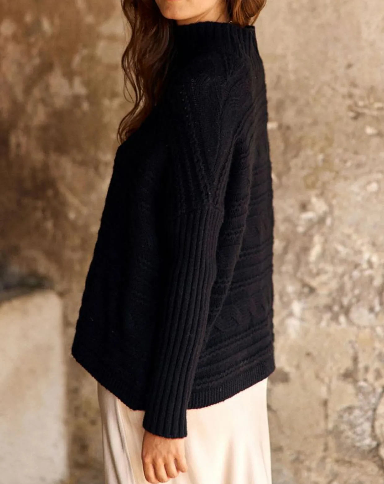 Pull en Laine & Cachemire Nox noir-Lauren Vidal