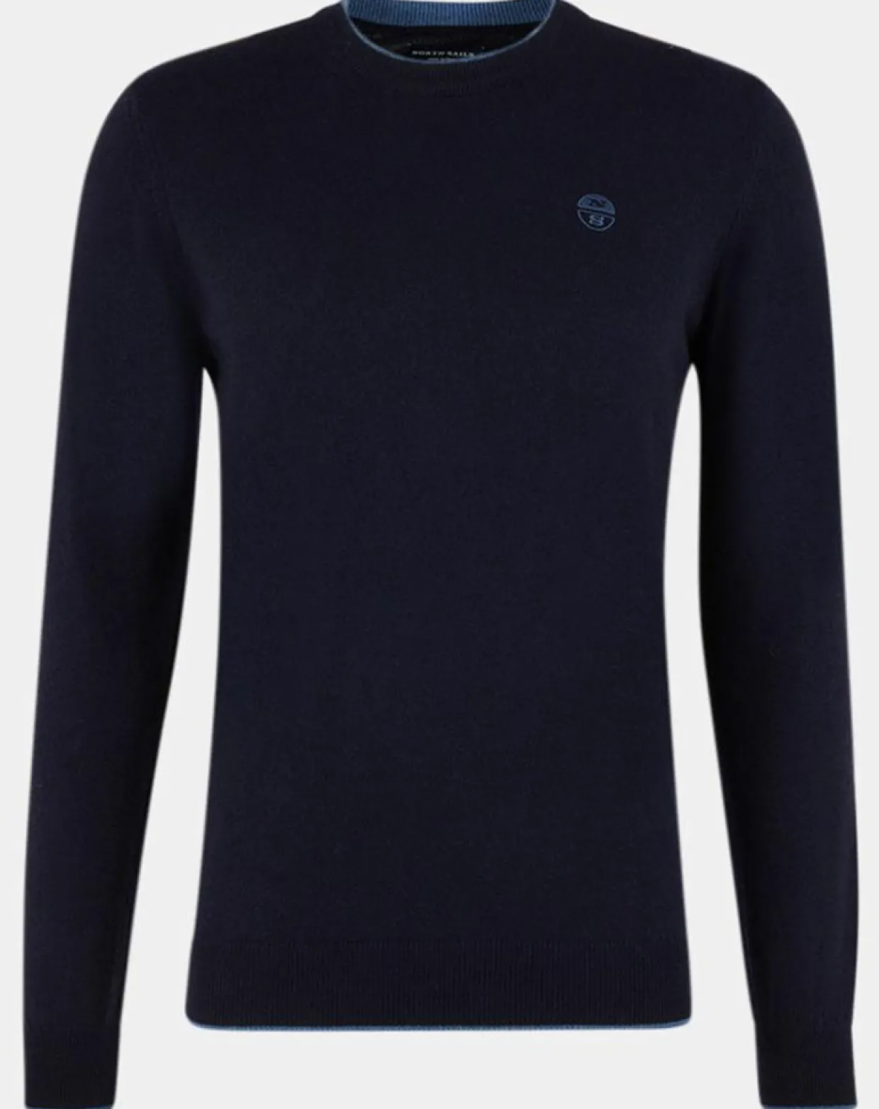 Pull en Laine & Cachemire mélangés col rond bleu marine-North Sails Outlet