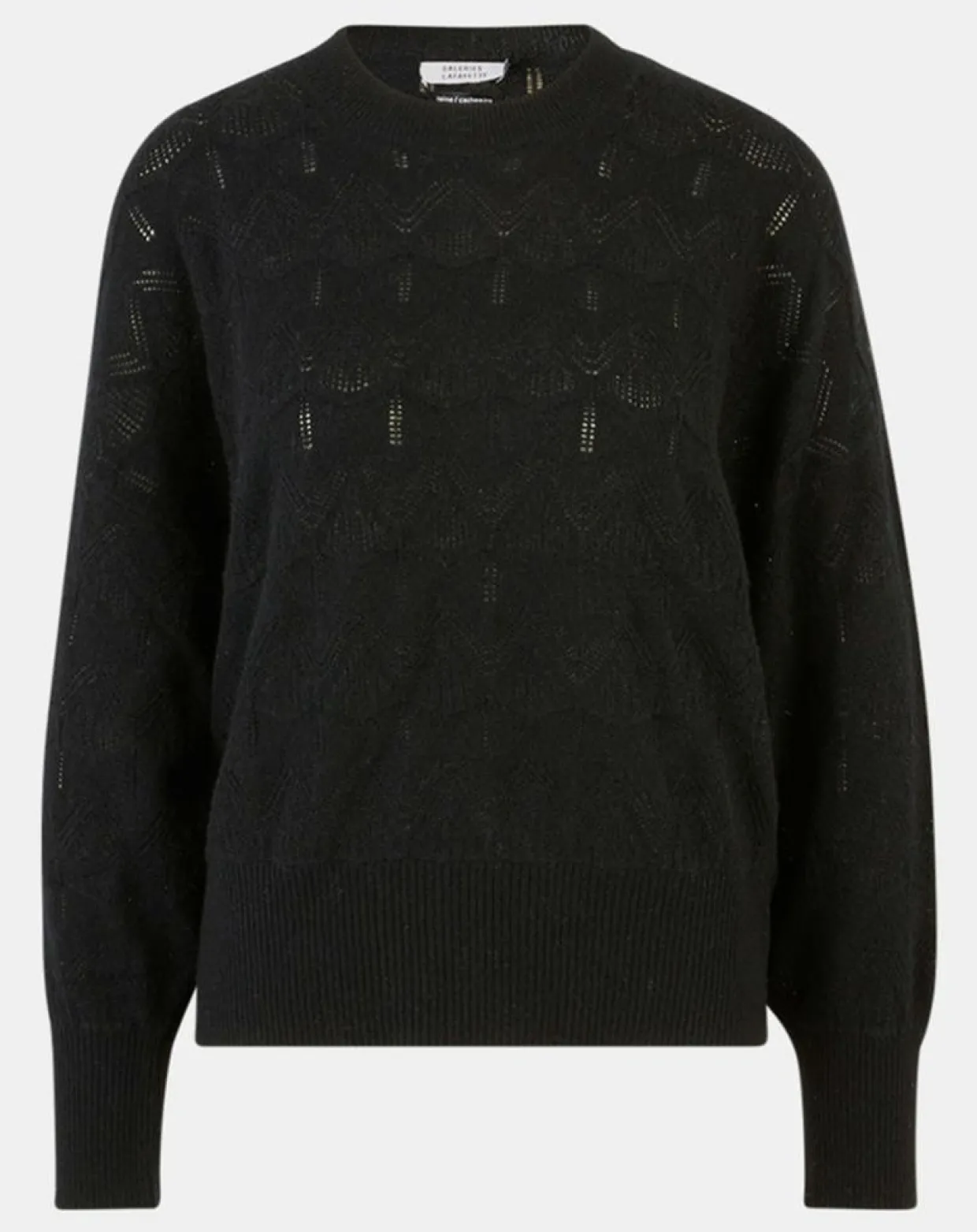 Femme Galeries Lafayette Pulls^Pull en Laine & Cachemire Foug ajouré col rond noir