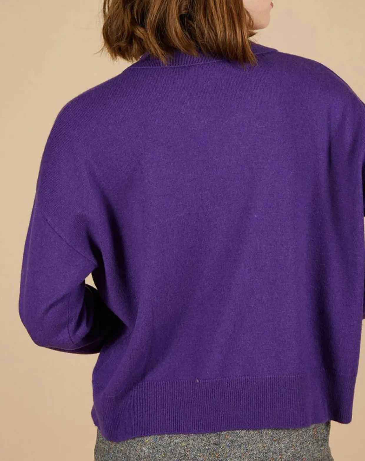 Femme Cashmere Tribu Pulls^Pull en Laine & Cachemire Paloma col polo aubergine