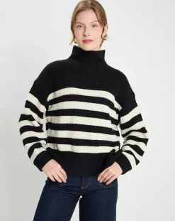 Femme Galeries Lafayette Pulls^Pull en Laine & Cachemire Sydney rayure noir