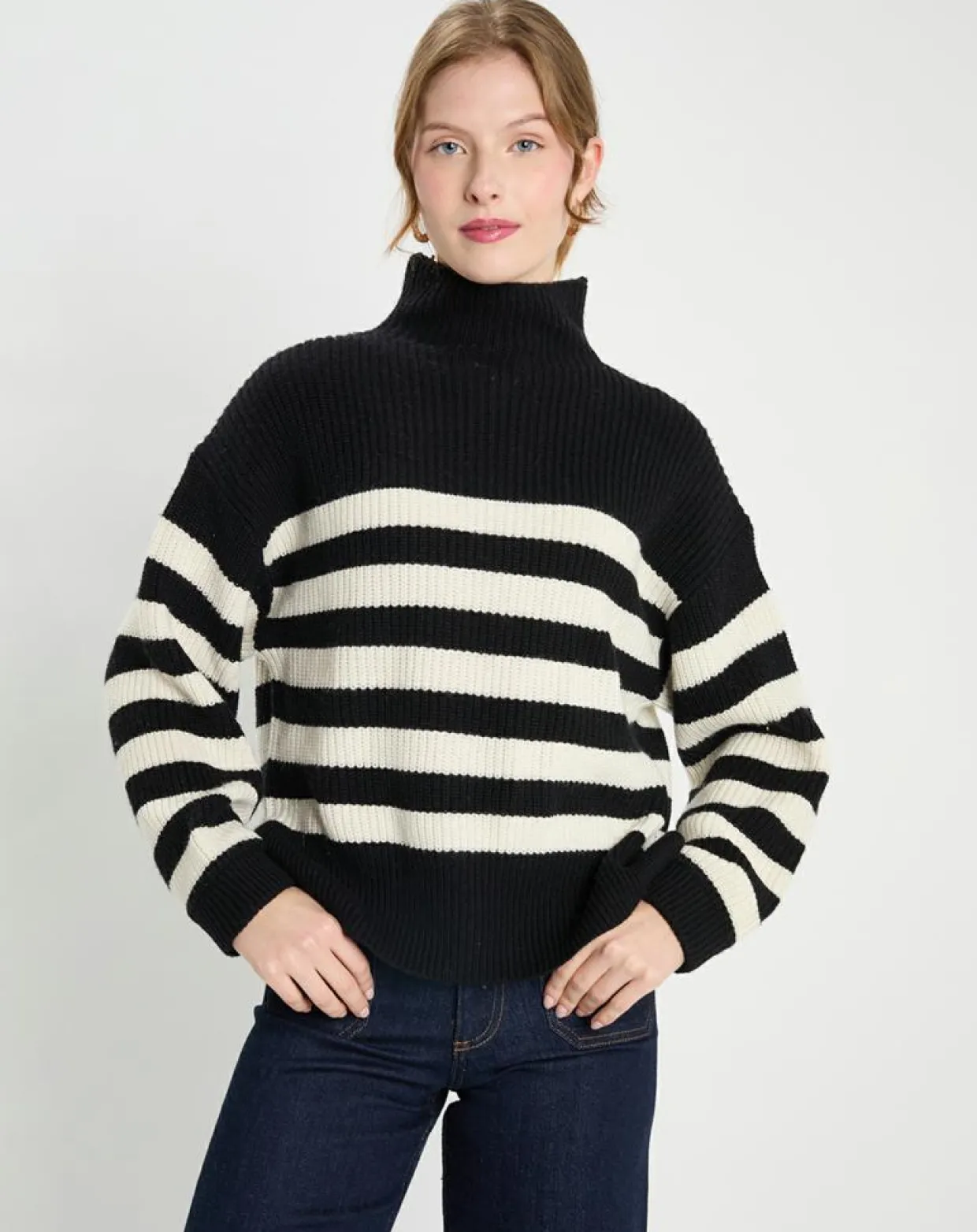 Femme Galeries Lafayette Pulls^Pull en Laine & Cachemire Sydney rayure noir