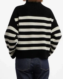 Femme Galeries Lafayette Pulls^Pull en Laine & Cachemire Sydney rayure noir