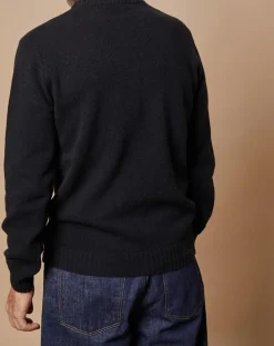 Pull en Laine & Cachemire Georges col rond noir-Oscar et Louise Hot