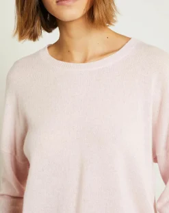 Pull en Laine & Cachemire Clémence Col rond rose poudré-Miss Cashmere Best