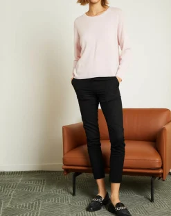 Pull en Laine & Cachemire Clémence Col rond rose poudré-Miss Cashmere Best