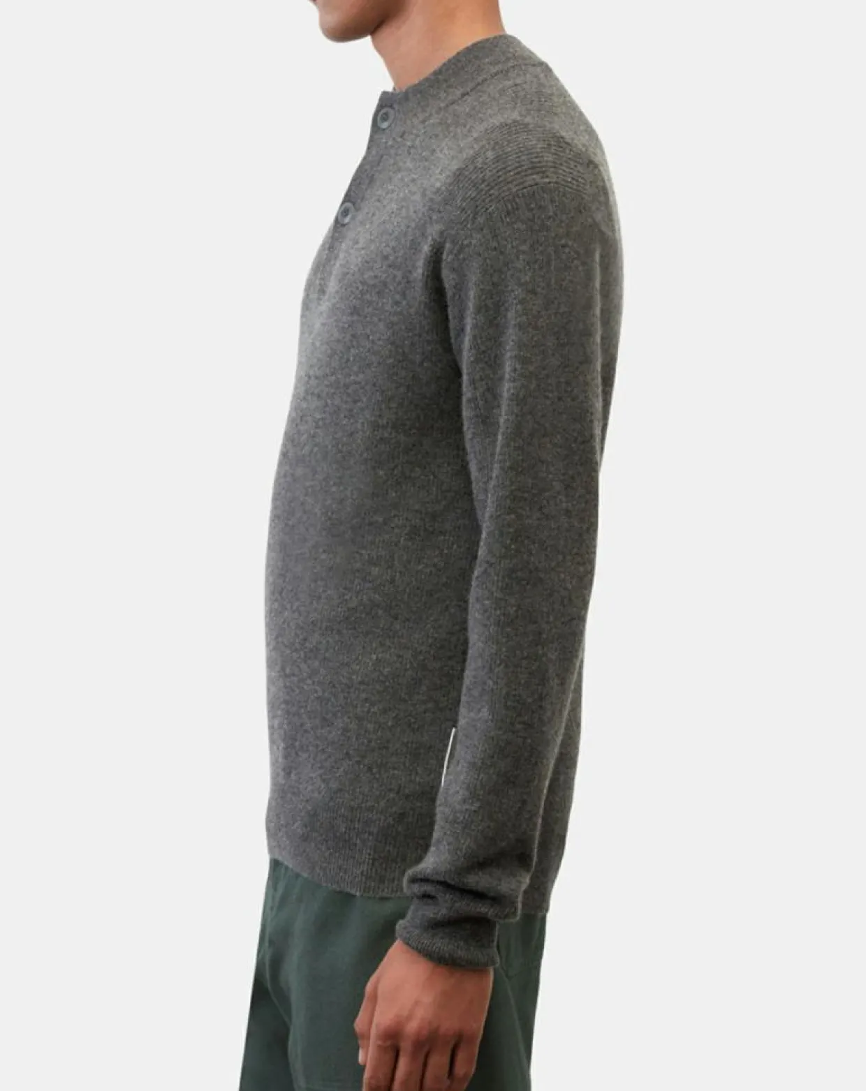 Homme Marc O'Polo Pulls^Pull en Laine & Coton à boutons gris