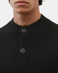 Pull en Laine & Coton à boutons noir-Marc O'Polo