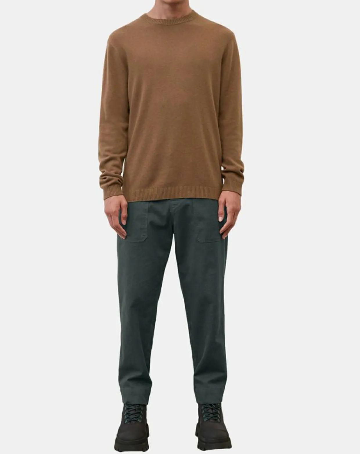 Homme Marc O'Polo Pulls^Pull en Laine & Coton marron