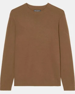 Homme Marc O'Polo Pulls^Pull en Laine & Coton marron