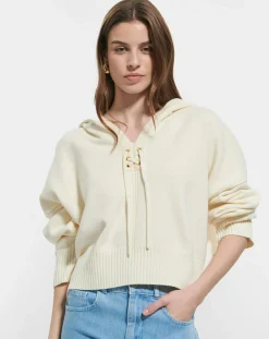 Pull en Laine & Coton Nicky ecru-Zapa Discount