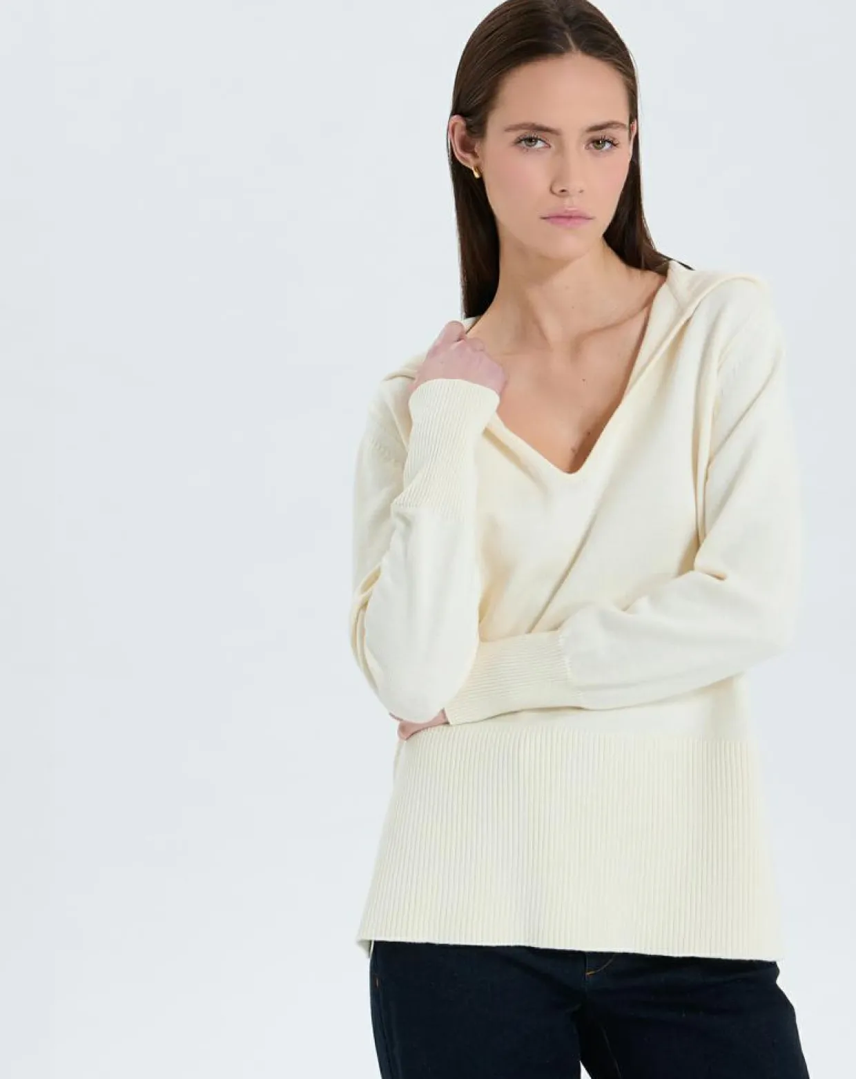 Pull en Laine & Coton Novalie écru-Zapa Online