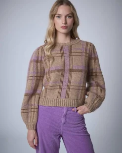 Pull en Laine & Mohair mélangés Maille Carreaux unique-Manoush Outlet
