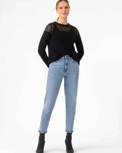Pull en Laine & Mohair mélangés Cleo noir-Indies Sale